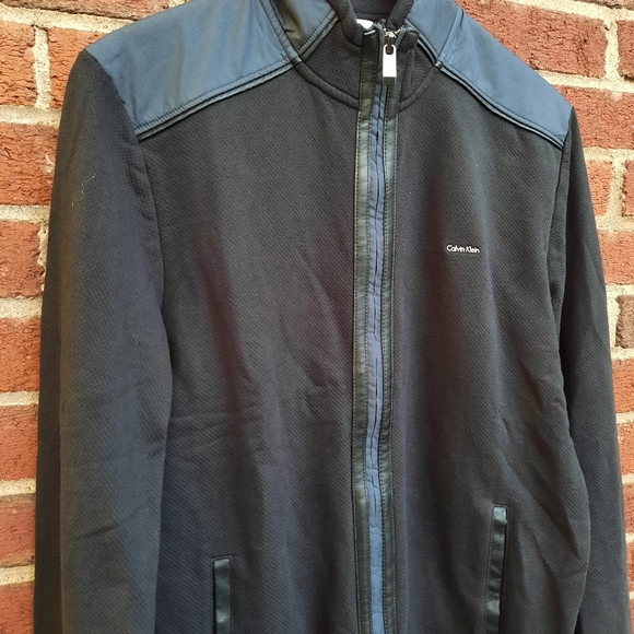 Calvin Klein Lightweight Faux Leather Trim Full Zip Jacket Everyday Work Travel - Picture 13 of 13